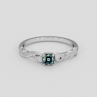 0.40 Ct. Greenish Blue Sapphire Ring, Silver 1