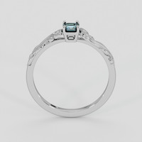0.40 Ct. Greenish Blue Sapphire Ring, Silver 3