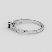 0.40 Ct. Greenish Blue Sapphire Ring, Silver 4