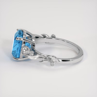 5.66 Ct. Swiss Blue Topaz Ring, 10K White Gold 4