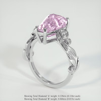 5.57 Ct. Pink Kunzite Ring, 10K White Gold 2