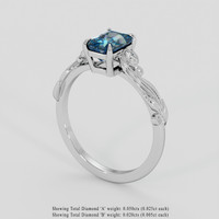 1.42 Ct. Bi Color / Parti Sapphire Ring, 10K White Gold 2
