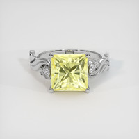 4.04 Ct. Yellow Sapphire Ring, 10K White Gold 1