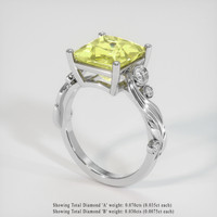 4.04 Ct. Yellow Sapphire Ring, 10K White Gold 2
