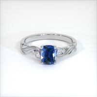 1.03 Ct. Blue Sapphire Ring, 14K White Gold 1