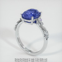 5.43 Ct. Violet Sapphire Ring, 14K White Gold 2