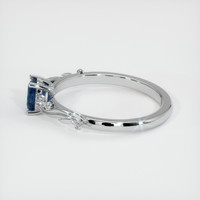 0.72 Ct. Greenish Blue Sapphire Ring, 14K White Gold 4
