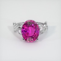 6.52 Ct. Purplish Pink Sapphire Ring, 14K White Gold 1