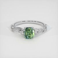 1.01 Ct. Bluish Green Sapphire Ring, 14K White Gold 1