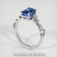 2.32 Ct. Bi Color Sapphire Ring, 14K White Gold 2