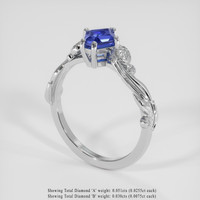 1.11 Ct. Blue Sapphire Ring, 14K White Gold 2