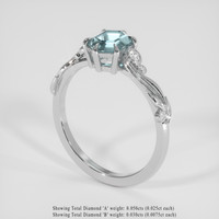 1.02 Ct. Bluish Green Sapphire Ring, 14K White Gold 2