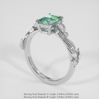 1.13 Ct. Bi Color Sapphire Ring, 14K White Gold 2