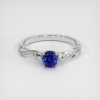 0.80 Ct. Sapphire Ring, 14K White Gold 1