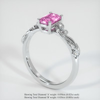 1.08 Ct. Sapphire Ring, 14K White Gold 2