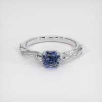 0.98 Ct. Blue Sapphire Ring, 14K White Gold 1