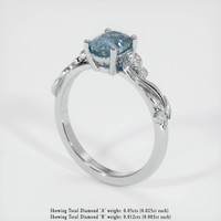 1.62 Ct. Greyish Blue Sapphire Ring, 14K White Gold 2
