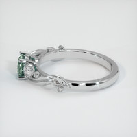 0.74 Ct. Bluish Green Sapphire Ring, 14K White Gold 4