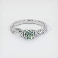 0.76 Ct. Yellowish Green Sapphire Ring, 14K White Gold 1