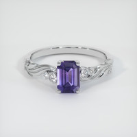 0.75 Ct. Purple Sapphire Ring, 14K White Gold 1