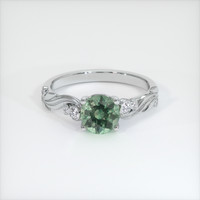 1.01 Ct. Bluish Green Sapphire Ring, 14K White Gold 1