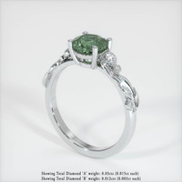 1.01 Ct. Bluish Green Sapphire Ring, 14K White Gold 2