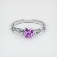 0.85 Ct. Pinkish Purple Sapphire Ring, 14K White Gold 1