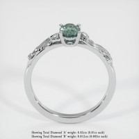 0.84 Ct. Bluish Green Sapphire Ring, 14K White Gold 2