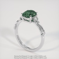 2.22 Ct. Green Sapphire Ring, 14K White Gold 2