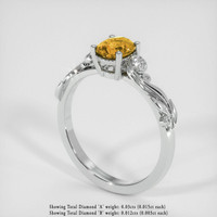1.04 Ct. Yellow Sapphire Ring, 14K White Gold 2