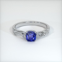 1.08 Ct. Blue Sapphire Ring, 18K White Gold 1
