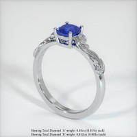 1.08 Ct. Blue Sapphire Ring, 18K White Gold 2