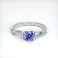 0.79 Ct. Blue Sapphire Ring, 18K White Gold 1