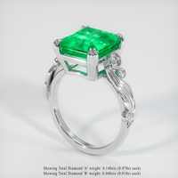 4.73 Ct. Emerald Ring, 18K White Gold 2