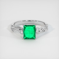 1.18 Ct. Emerald Ring, 18K White Gold 1