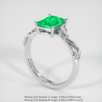 1.18 Ct. Emerald Ring, 18K White Gold 2