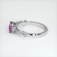 0.73 Ct. Pinkish Purple Sapphire Ring, 18K White Gold 4