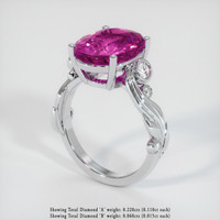 6.52 Ct. Purplish Pink Sapphire Ring, 18K White Gold 2