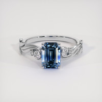 2.32 Ct. Bi Color Sapphire Ring, 18K White Gold 1