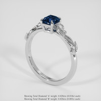 1.03 Ct. Bi Color Sapphire Ring, 18K White Gold 2
