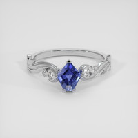1.11 Ct. Blue Sapphire Ring, 18K White Gold 1