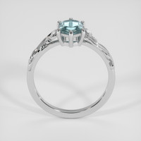 1.02 Ct. Bluish Green Sapphire Ring, 18K White Gold 3