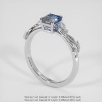 1.16 Ct. Bi Color Sapphire Ring, 18K White Gold 2