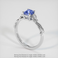 1.05 Ct. Blue Sapphire Ring, 18K White Gold 2