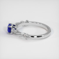 0.80 Ct. Blue Sapphire Ring, 18K White Gold 4