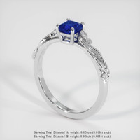 1.10 Ct. Blue Sapphire Ring, 18K White Gold 2