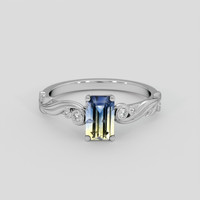 1.52 Ct. Bi Color Sapphire Ring, 18K White Gold 1
