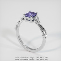 0.96 Ct. Purple Sapphire Ring, 18K White Gold 2