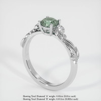 0.76 Ct. Yellowish Green Sapphire Ring, 18K White Gold 2