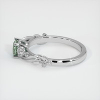 0.76 Ct. Yellowish Green Sapphire Ring, 18K White Gold 4